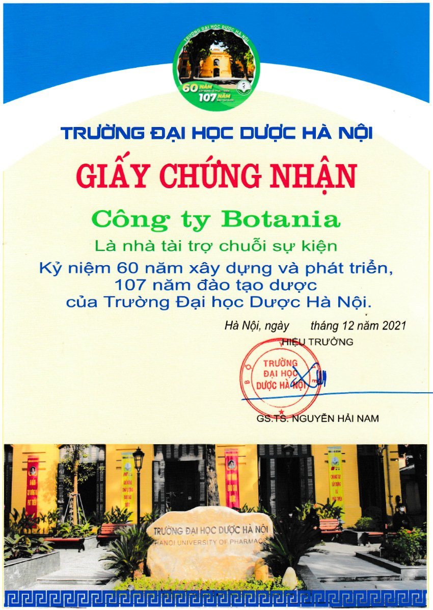 Công ty Botania vinh dự đồng hành cùng 60 năm kỷ niệm trường Đại học Dược Hà Nội